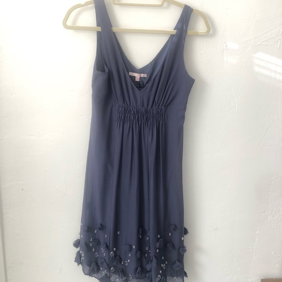 Rebecca Taylor size 2 Dark Periwinkle Blue Silk Dress - Picture 1 of 6